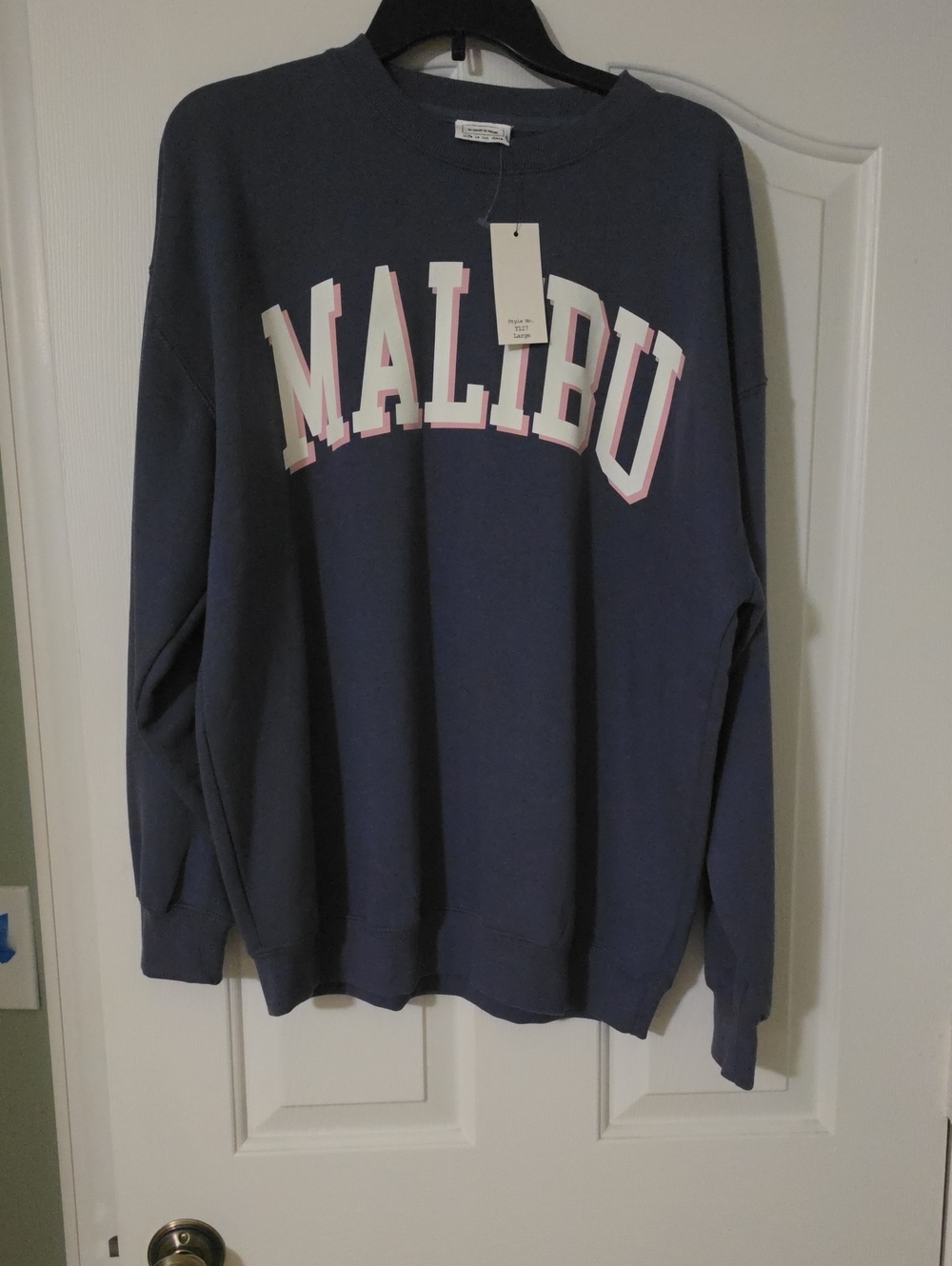 Reflex Navy Crewneck Sweatshirt with Malibu Graphic